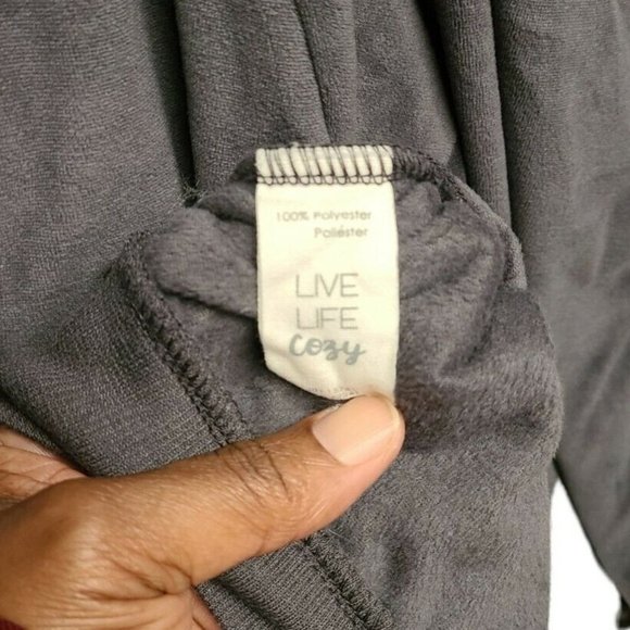 PJ Salvage Lounge plus size 3x Grey Oh My Velour Top Ribbed Cuff sleepwe… - Picture 7 of 7